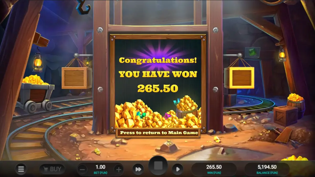 Tampilan visual slot Digger’s Dough dengan tema penambangan emas